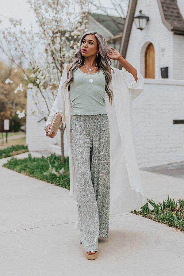 Premium Mint Lace Trim Tank - Captured Moments Collection