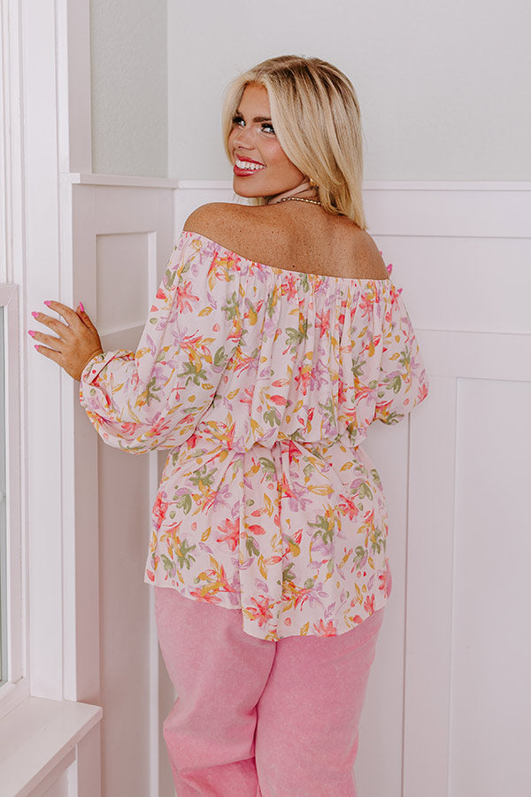 Ultimate Summer Essential: Coastal Cure Floral Top in Pink Curves