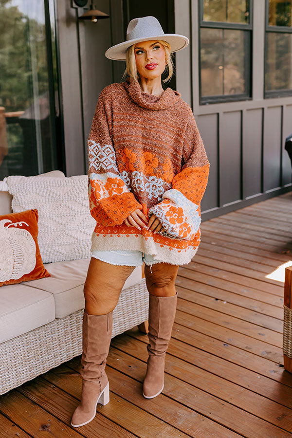 Premium Autumn Brunch Knit Sweater - Cinnamon Curves Edition