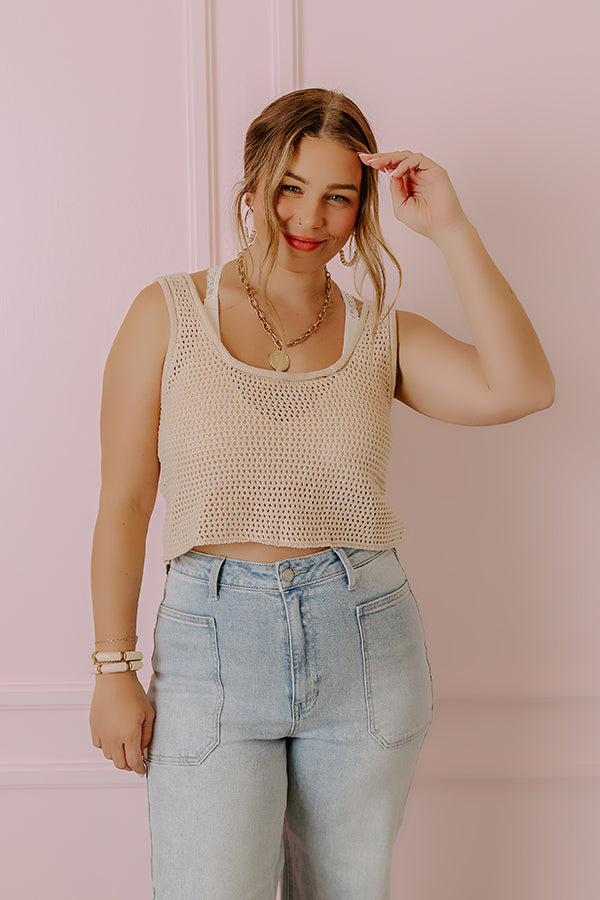 Ultimate Beach Daydream Knit Crop Top - Natural