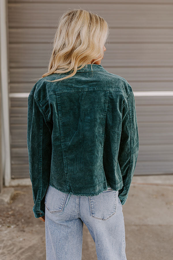 Premium Hayride Honey Corduroy Jacket - Hunter Green