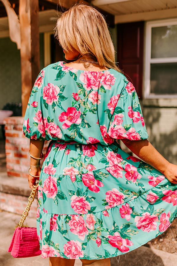 Premium Amalfi Spritz Floral Mini Dress - Ultimate Curve Flattering Style