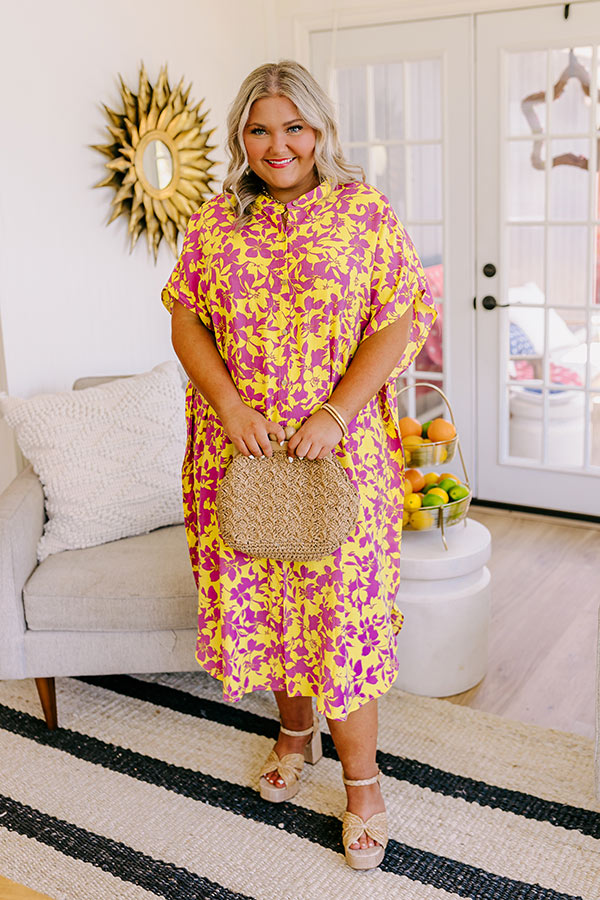 Ultimate Resort Floral Caftan Dress - Midi Fit for Curves