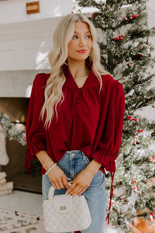 Premium Merlot Feminine Shift Top