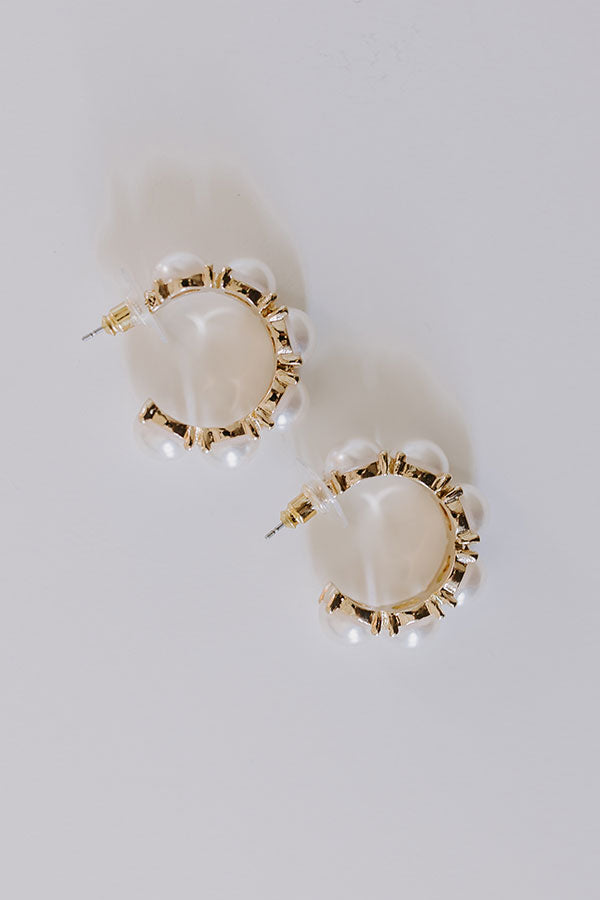 Ultimate Sweet Pearl Hoop Earrings - Elegant & Stylish