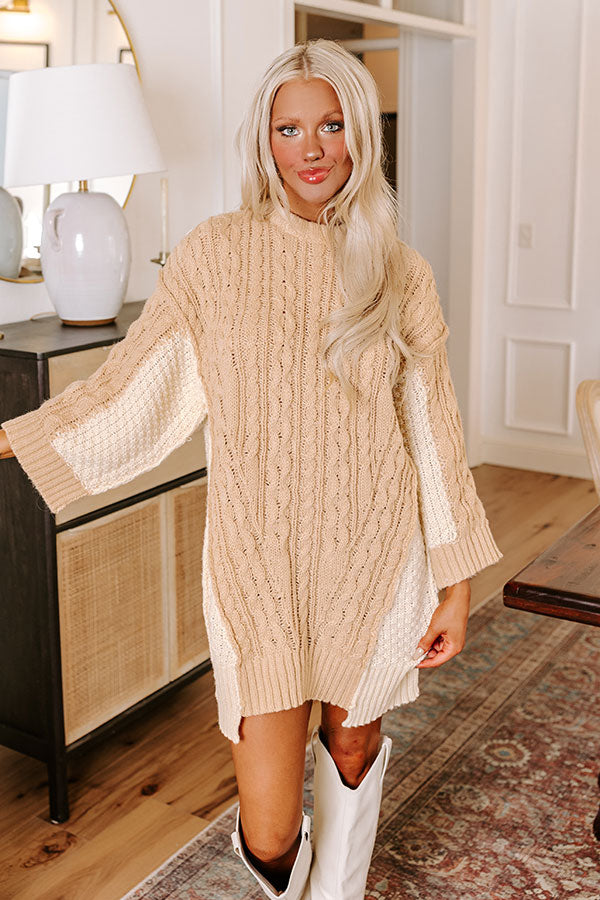 Ultimate Cozy Cable Knit Sweater Dress