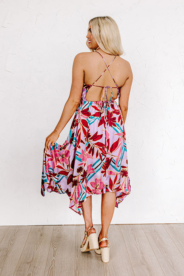 Ultimate Tropical Elegance Midi Dress