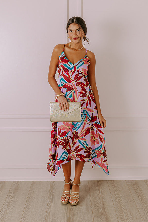 Ultimate Tropical Elegance Midi Dress