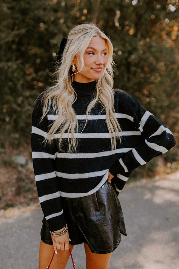 Premium Chic Stripe Sweater - Ultimate Black & White Style