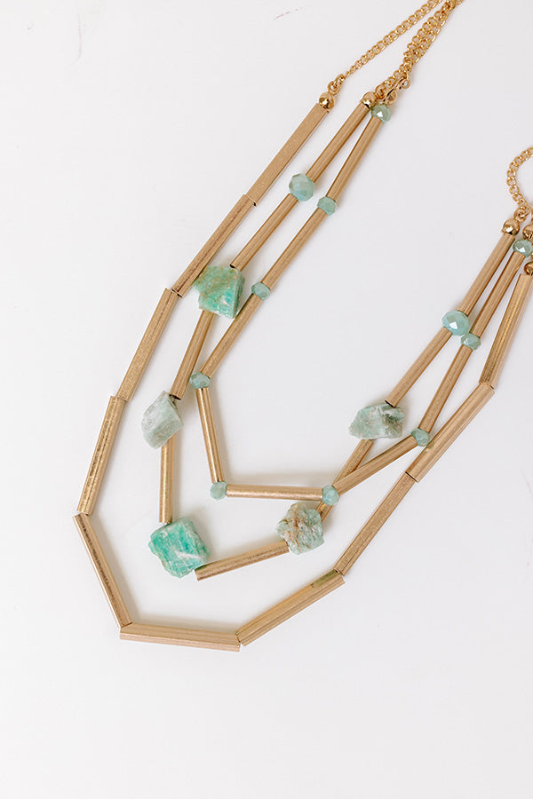Premium Cherished Moment Layered Necklace in Mint - Ultimate Style Upgrade