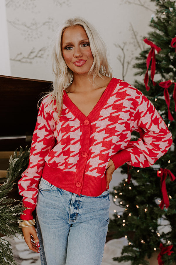 Premium Cafe Cutie Houndstooth Cardigan - Ultimate Style Upgrade