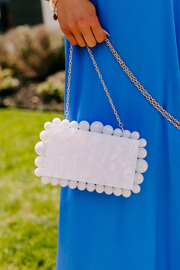 Premium White Acrylic Clutch with Detachable Chain