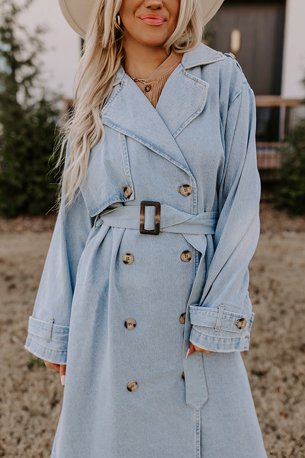 Premium London Lookout Denim Trench Coat - Ultimate Urban Style