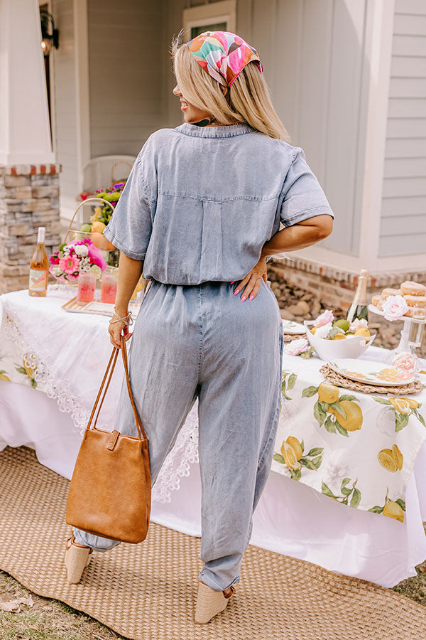 Ultimate Comfort Chambray Jumpsuit - Curves Edition