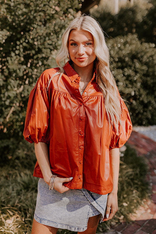 Premium Faux Leather Rust Top - Ultimate Style Upgrade