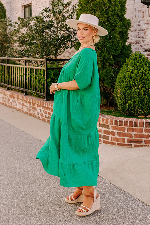 Premium Kelly Green Midi Dress - Ultimate Comfort & Style