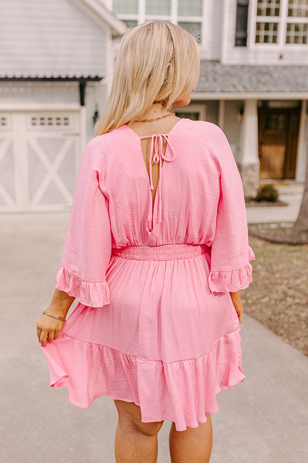 Ultimate Date Night Dress - Pink Curves Wrap Design