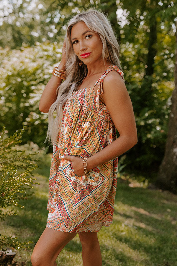 Ultimate Mustard Print Romper - Book The Trip Collection