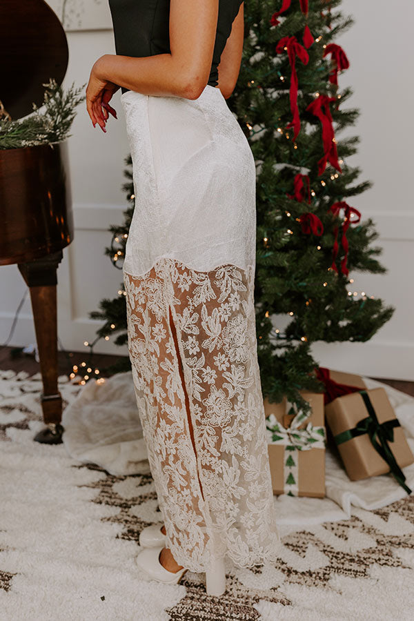 Premium Boho Love High Waist Lace Maxi Skirt