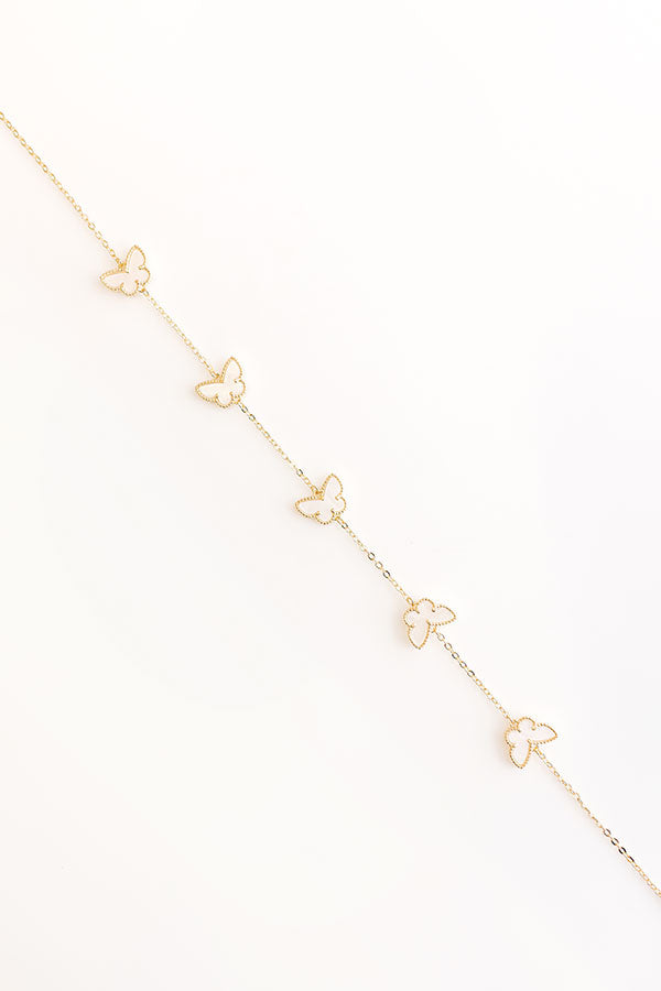 Premium Butterfly Garden Necklace - Ivory Elegance