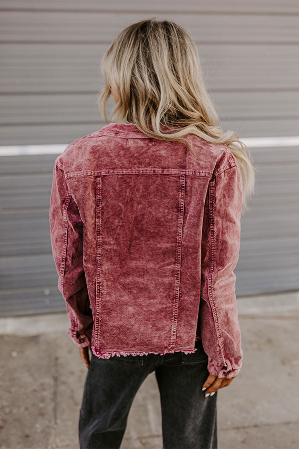 Premium Hayride Honey Corduroy Jacket - Maroon