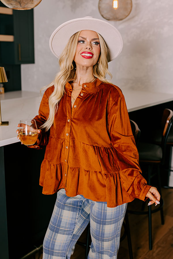 Premium Rust Curves Shift Top by Sonoma Sways