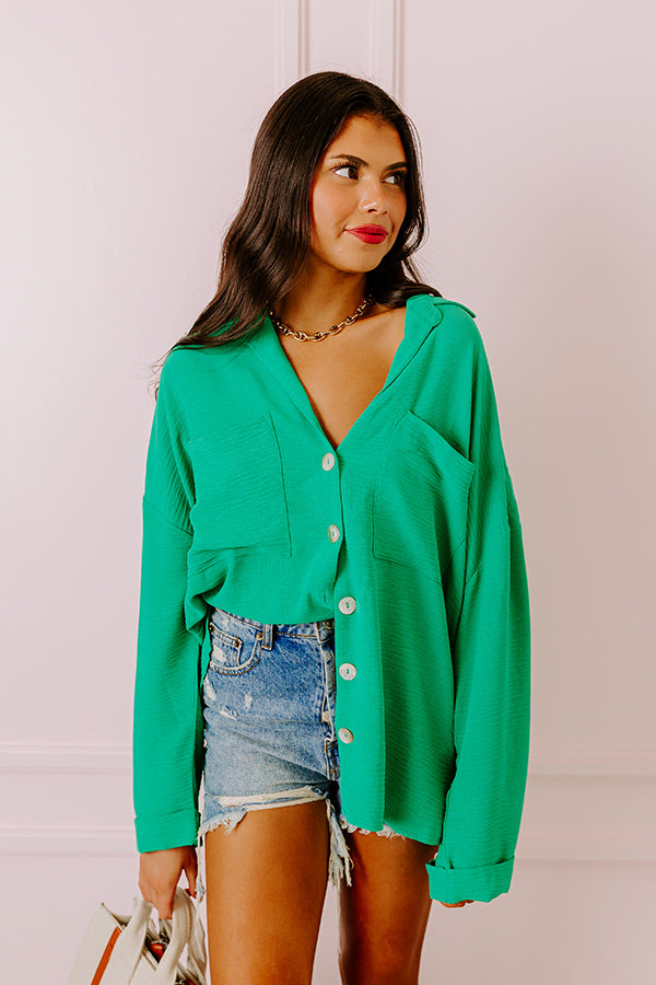 Premium Kelly Green Puerto Vallarta Villa Button-Up Shirt