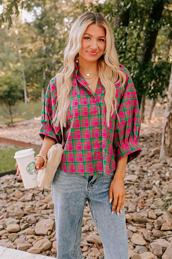 Premium Maple Grove Plaid Button-Up Shirt