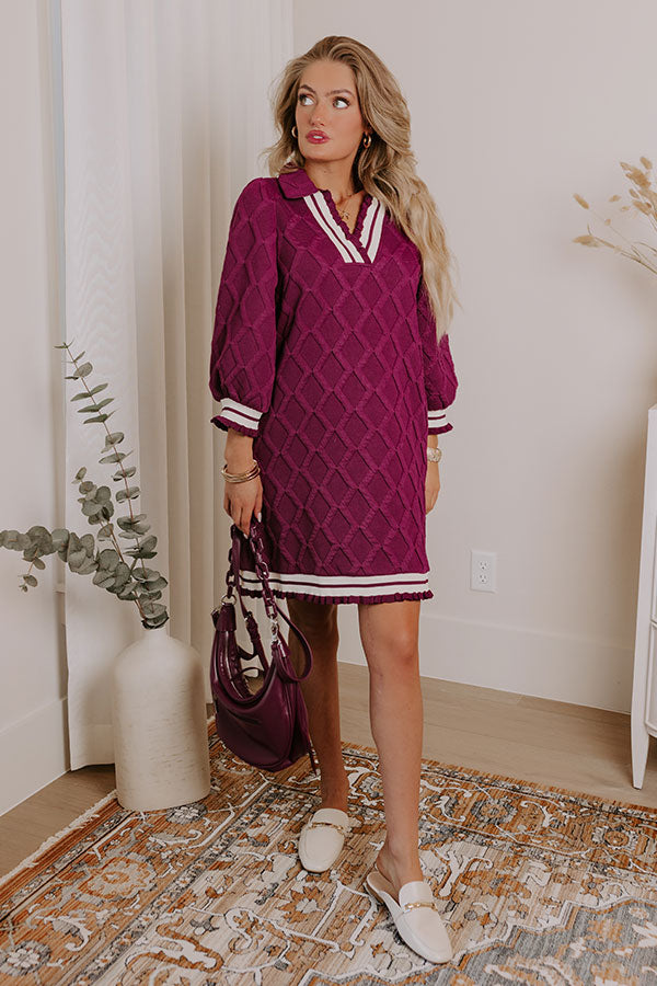 Ultimate Charming Glance Knit Mini Dress in Orchid