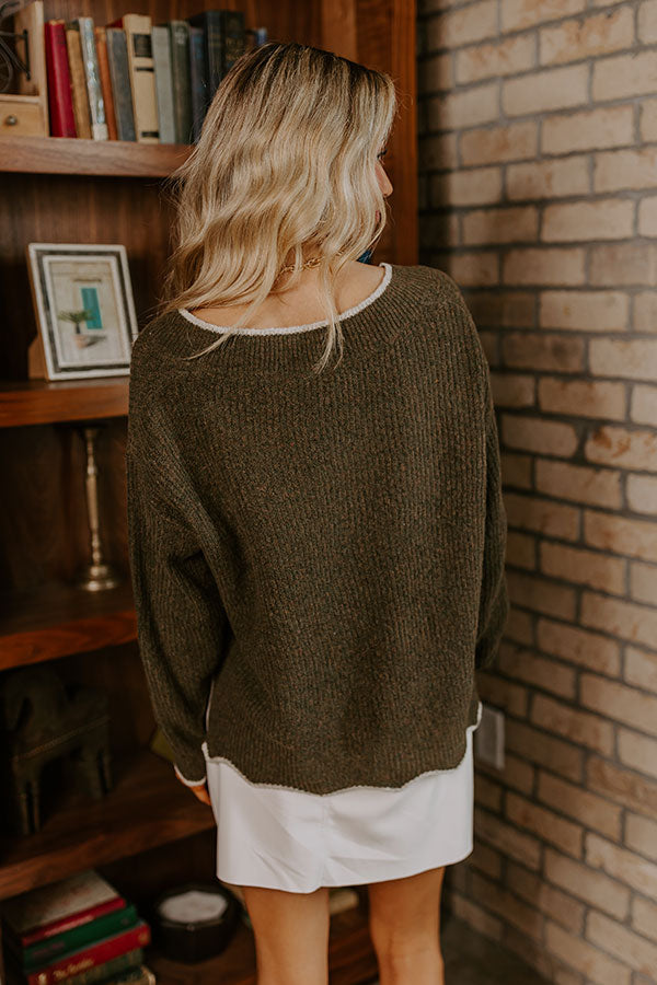 Ultimate Cozy Knit Sweater - Martini Olive