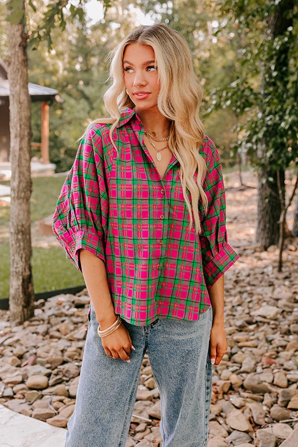 Premium Maple Grove Plaid Button-Up Shirt