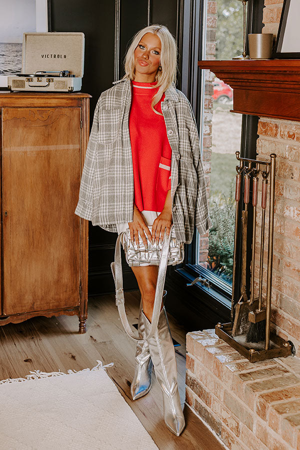 Premium Embellished Plaid Jacket - Grey | Ultimate Style & Comfort