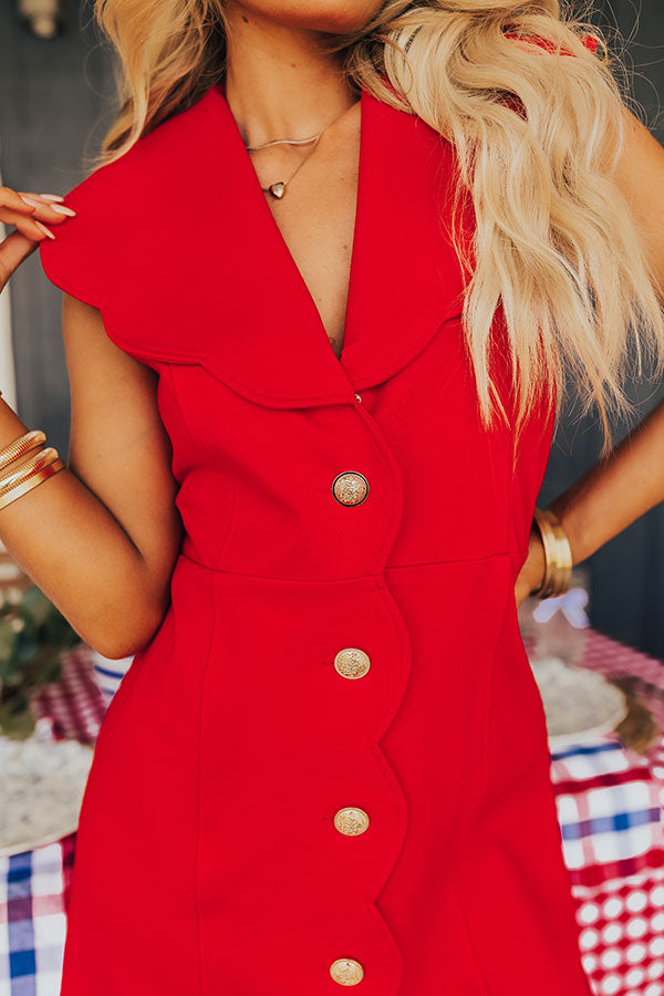 Ultimate Red Scalloped Mini Dress - Pep In Your Step