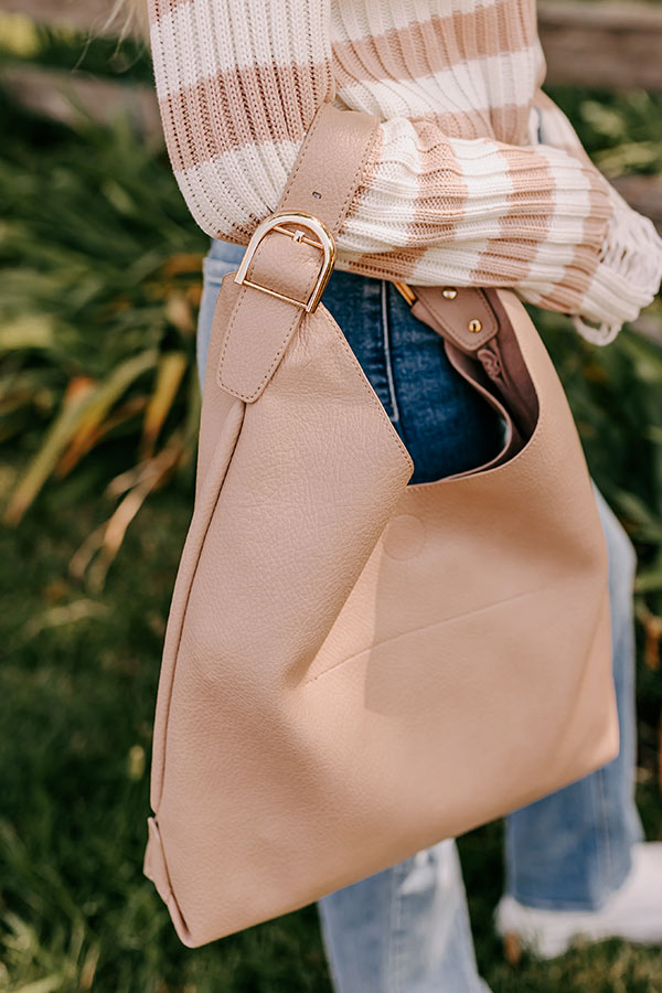 Premium Faux Leather Tote Bag - Warm Taupe for the Stylish On-The-Go Woman