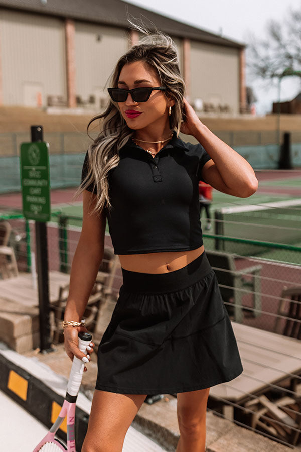 Premium Stay Elevated Crop Top - Ultimate Black