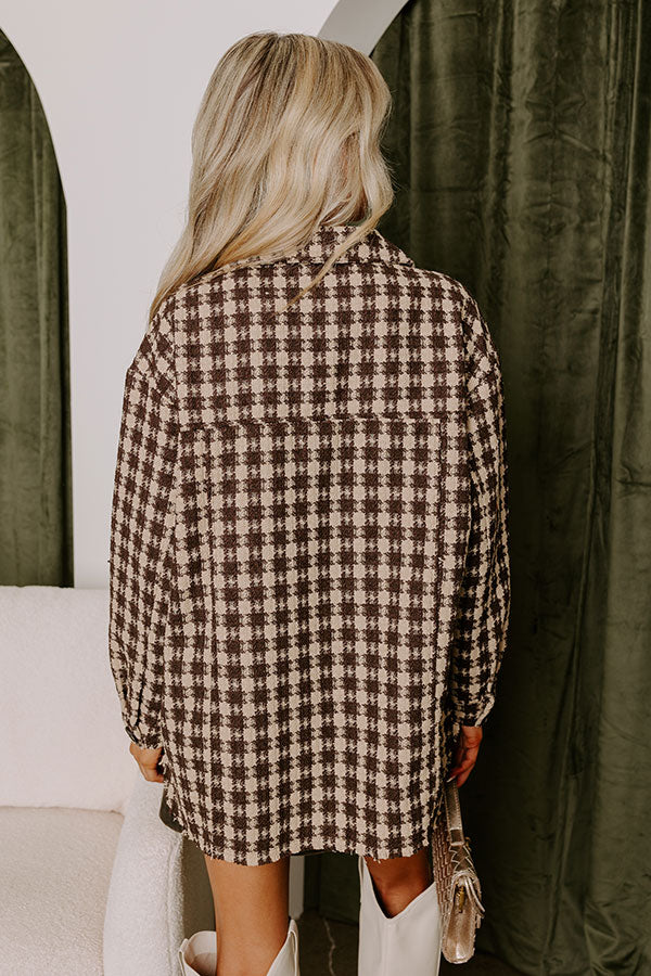 Premium Caffeine Crush Checkered Jacket - Ultimate Fall Essential