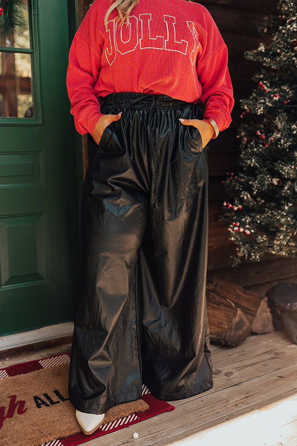 Premium Sawyer High-Waist Faux Leather Pants for Curves