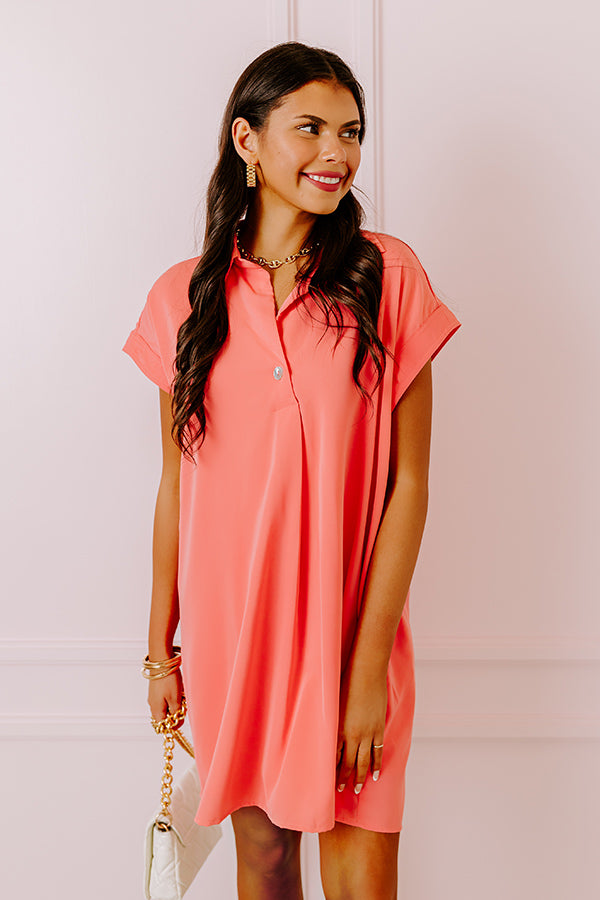 Ultimate Effortless Radiance Shift Dress - Coral