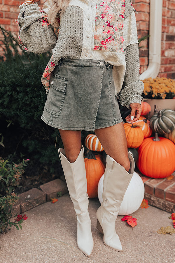Premium Sage Denim Skort - Ultimate Style & Comfort