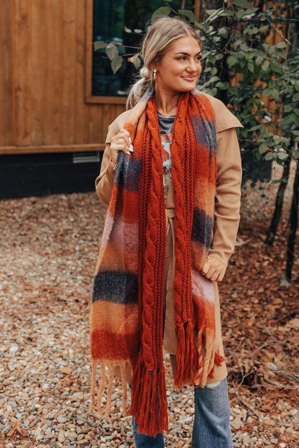 Premium Rust Knit Scarf - Ultimate Fall Essential