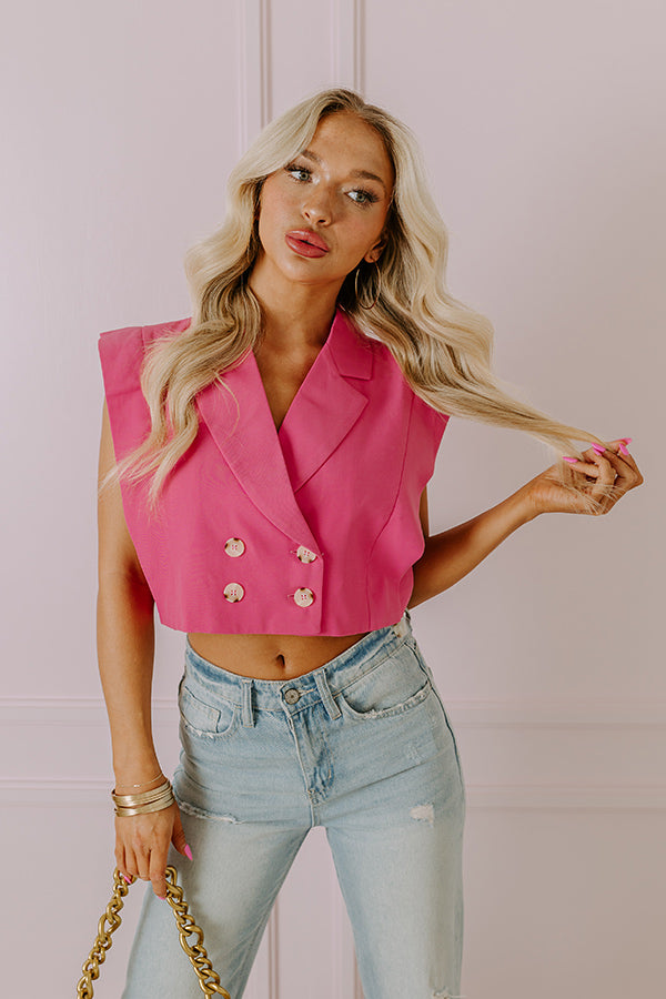 Premium Champagne Cruising Crop Top - Bubblegum Pink