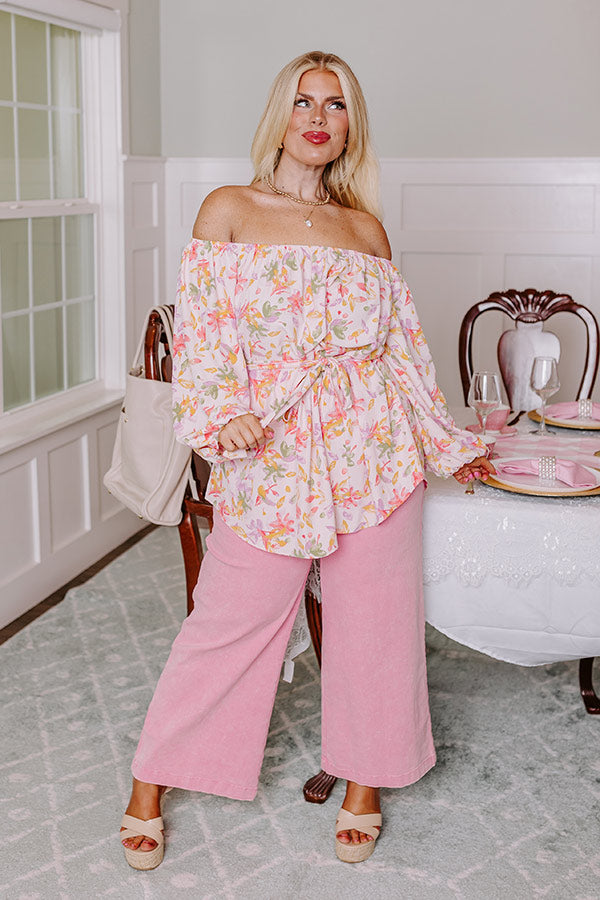 Ultimate Summer Essential: Coastal Cure Floral Top in Pink Curves