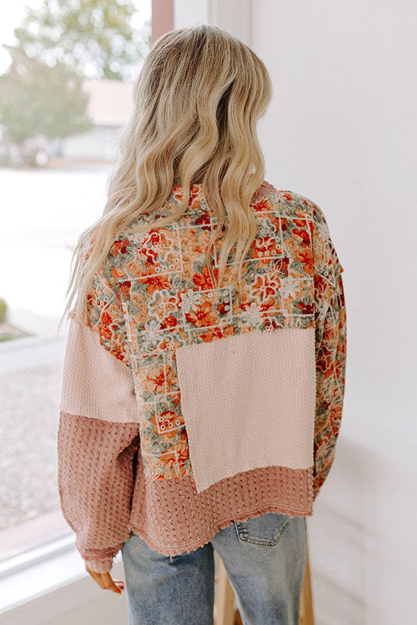 Premium Sedona Sunsets Lightweight Knit Jacket - Blush