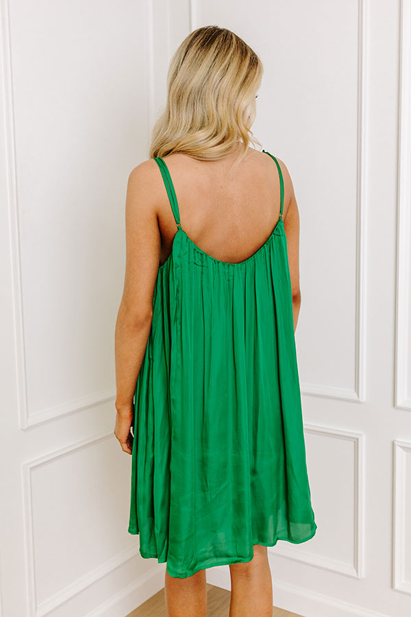 Premium Satin Mini Dress - Green | Ultimate Party Wear