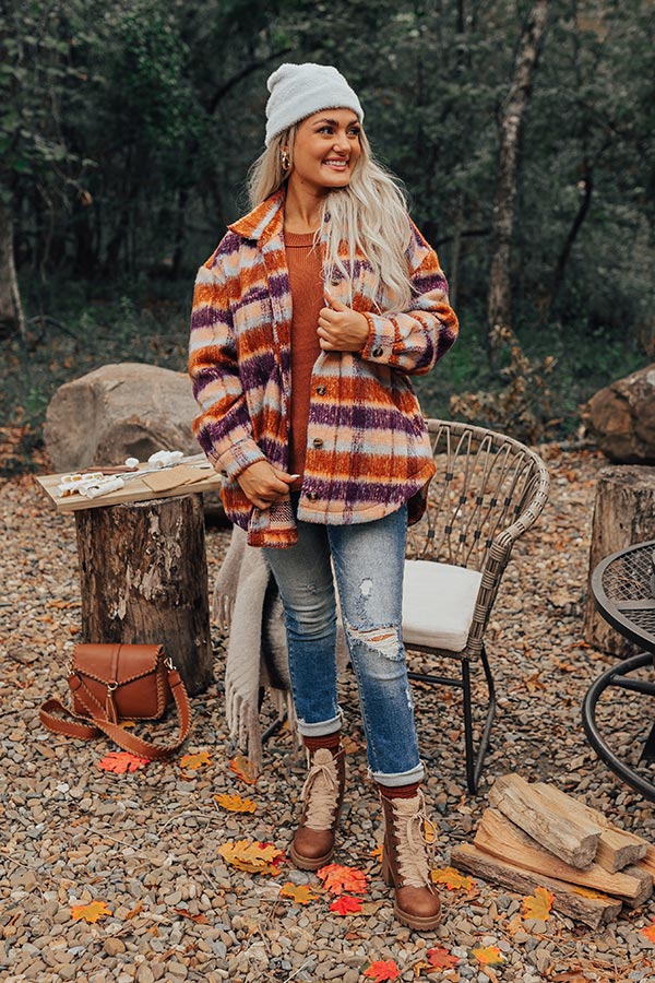 Premium Sangria Plaid Jacket - Ultimate Cozy Style