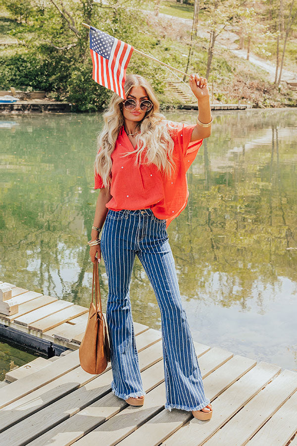 The Ultimate Stevie High Waist Stripe Flare Jeans