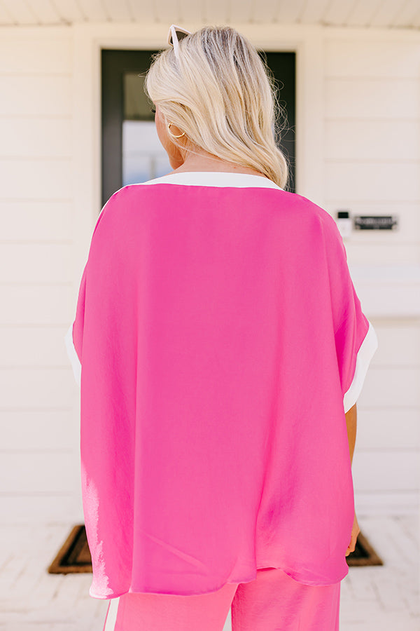 Premium Brooklyn Babe Shift Top - Ultimate Casual Chic in Hot Pink