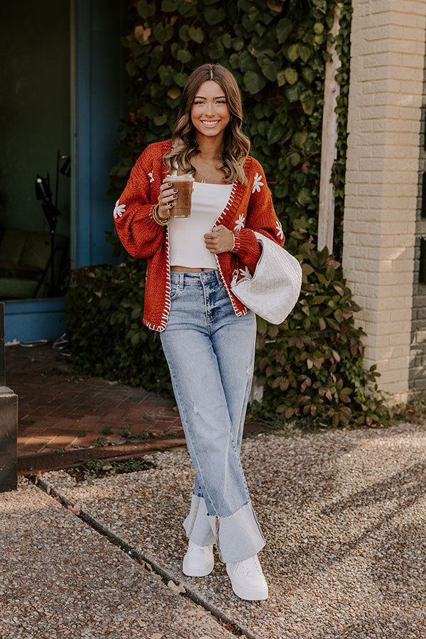 Premium Rust Chai Latte Knit Cardigan - Ultimate Cozy Style