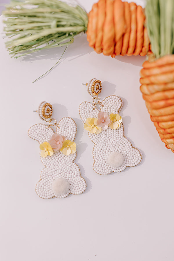 Premium Happy Vibes Bunny Beaded Earrings