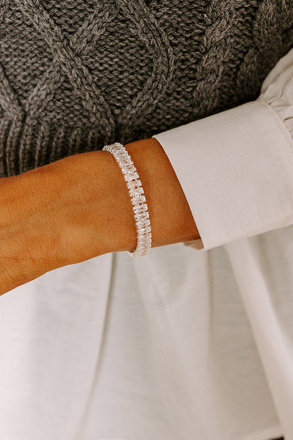 Ultimate Glam Silver Cubic Zirconia Cuff Bracelet